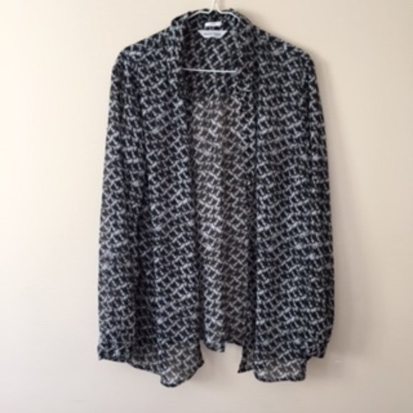 NORTHERN REFLECTIOS TAILORED WOMEN BLOUSE.  SIZE XL.  BLACK AND WHITE - Picture 1 of 5